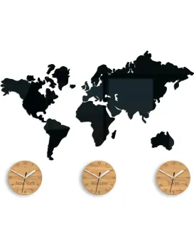 3D nalepovací hodiny Earth černé