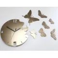3D nalepovací hodiny Butterfly metallic tortora
