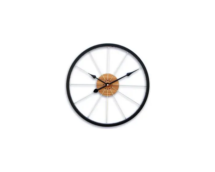 Nástěnné hodiny Bicycle 42 cm černé/hnědé