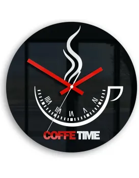 Nástěnné hodiny Coffe Time černé