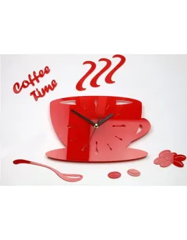 Nástěnné hodiny Coffe 33 cm červené