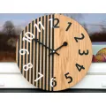 Dřevěné nástěnné hodiny Nepal 33 cm dub přírodní/černé