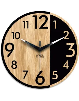 Dřevěné nástěnné hodiny Alfred 33 cm dub přírodní/černé