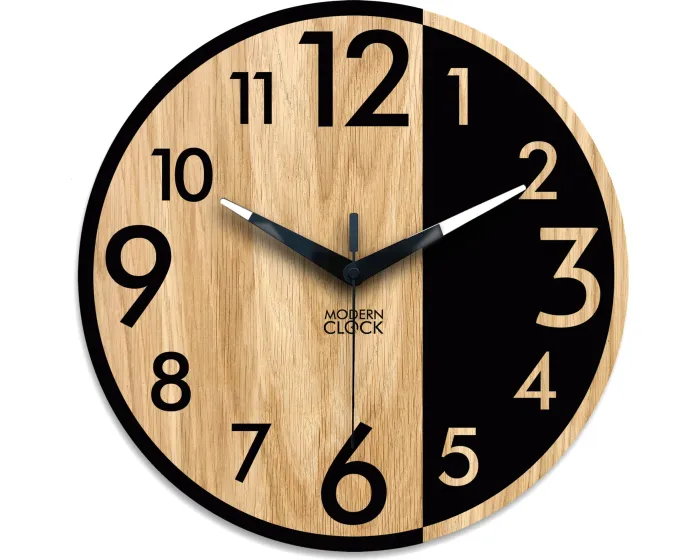 Dřevěné nástěnné hodiny Alfred 33 cm dub přírodní/černé