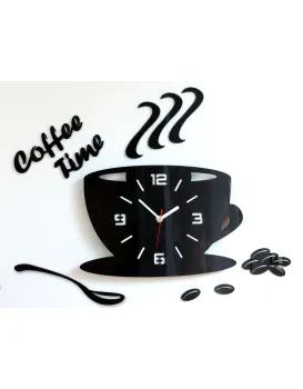 Nástěnné hodiny Coffee černé