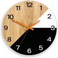 Dřevěné nástěnné hodiny Texas 33 cm černé/oranžové