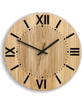 Dřevěné nástěnné hodiny Santiago 33 cm dub přírodní/černé