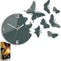 3D nalepovací hodiny Butterfly tmavě šedé