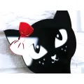 Nástěnné hodiny Cat černé