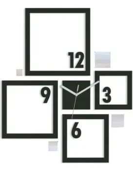 3D nalepovací hodiny Quadrat wenge