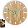 Nástěnné hodiny Simple Oak hnědo-mátové