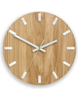 Nástěnné hodiny Simple Oak hnědo-bílé
