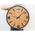 Dřevěné nástěnné hodiny Arabik 50 cm dub přírodní/černé