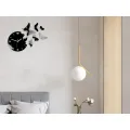 Nástěnné samolepící hodiny Butterfly 60 cm černé