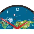 Dětské nástěnné hodiny Mirro Mapa světa 30 cm vícebarevné