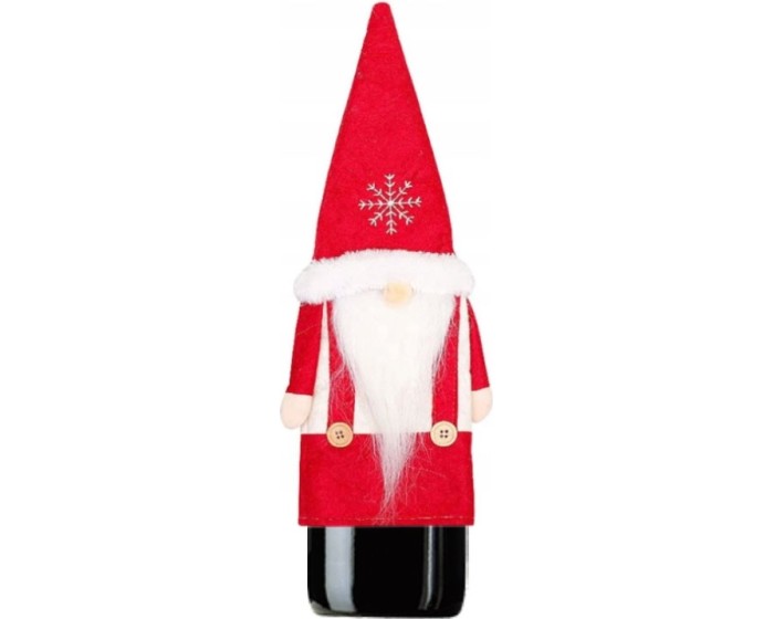 Vánoční obal na láhev Clause červený
