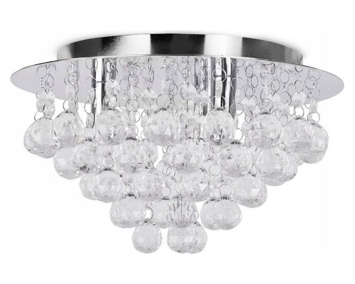 Křišťálové stropní svítidlo Glamour 392179 stříbrné