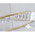 Křišťálový závěsný LED lustr APP1201-CP 50 cm zlatý/neutrální bílá
