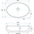 Umyvadlo na desku Rea Maya 60 cm bílé