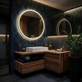 Nástěnné zrcadlo s LED osvětlením MMJ 60 cm zlaté