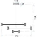 Stropní svítidlo Diagonal Double Six černé