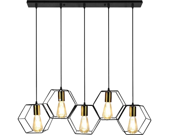 Závěsná lampa La Belle XV černá/zlatá