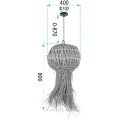 Závěsná lampa La Belle Boho IV černá/bambus