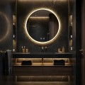 Nástěnné zrcadlo s LED osvětlením MMJ 60 cm růžově zlaté