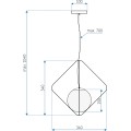 Závěsná lampa LA BELLE IV černá/bílá