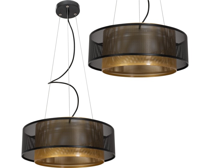 Závěsná lampa LA BELLE I černá/zlatá