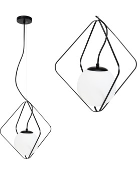 Závěsná lampa LA BELLE IV černá/bílá