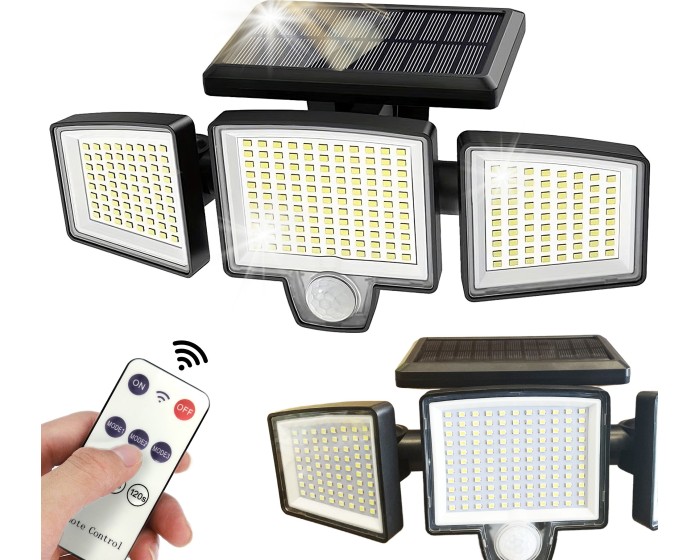 Nástěnná solární LED lampa Nachas černá