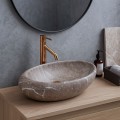 Keramické umyvadlo na desku Rea Roxy B Stone NATURE 48,7x30,7 cm - šedé