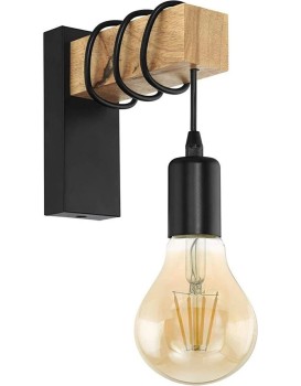 Nástěnná lampa Alo černá/přírodní