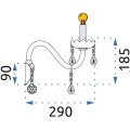 Křišťálová nástěnná lampa 300757 stříbrná