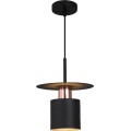 Závěsná lampa Hilena černá/růžové zlato