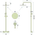 Sprchový set s termostatem Rea Vincent nikl - termostatická baterie, dešťová a ruční sprcha