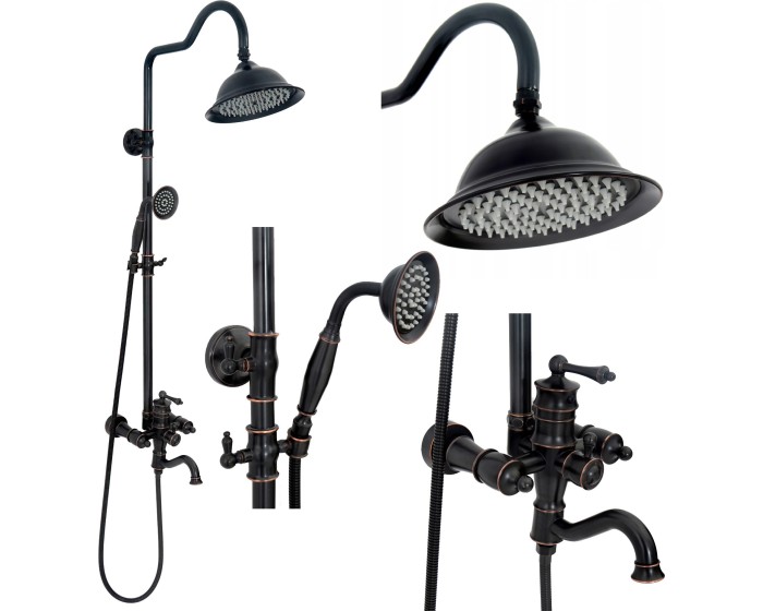 Sprchový set Rea Vintage černý
