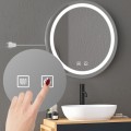 Kulaté dotykové zrcadlo s LED osvětlením MMJ 60 cm stříbrné