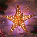 Svítící LED papírová hvězda LUMINA II 45 cm zlatá