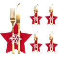Vánoční obal na příbor Red Star 4 ks červený