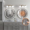 Kulaté dotykové zrcadlo s LED osvětlením MMJ Black 80 cm černé