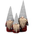 Vánoční skřítek ELF 055 - 50 cm červeno-šedý