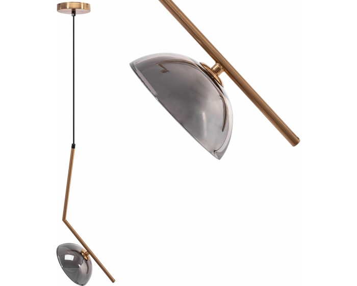 Závěsná lampa La Belle VII chromová/měděná