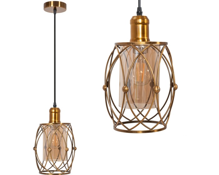 Závěsná lampa La Belle XI měděná