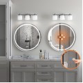 Kulaté dotykové zrcadlo s LED osvětlením MMJ 60 cm stříbrné