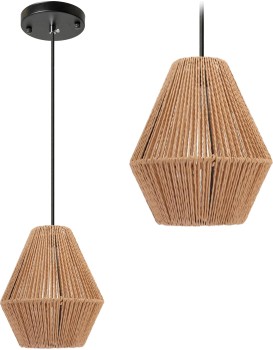 Závěsná lampa La Belle Boho I černá/hnědá