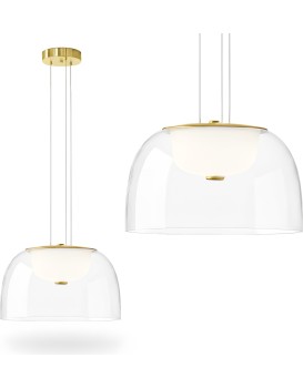 Závěsný LED lustr APP1690-1PC B čirý/neutrální bílá