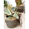 Přírodní košík BOHO I hnědo - černý