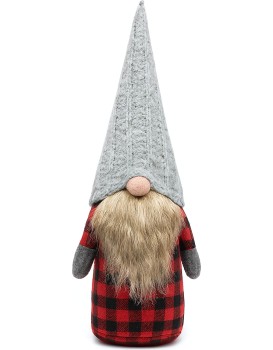 Vánoční skřítek ELF 055 - 50 cm červeno-šedý